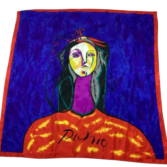American Vintage Accessories - Vintage Picasso style scarf 33.5×33.5
